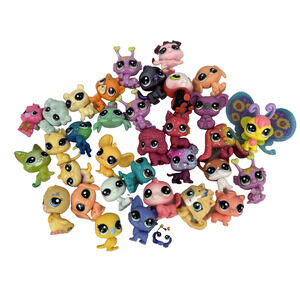 Littlest Pet Shop Mini Micro Figures Lot of 34 Mixed Animals LPS Hasbro Toys LPS